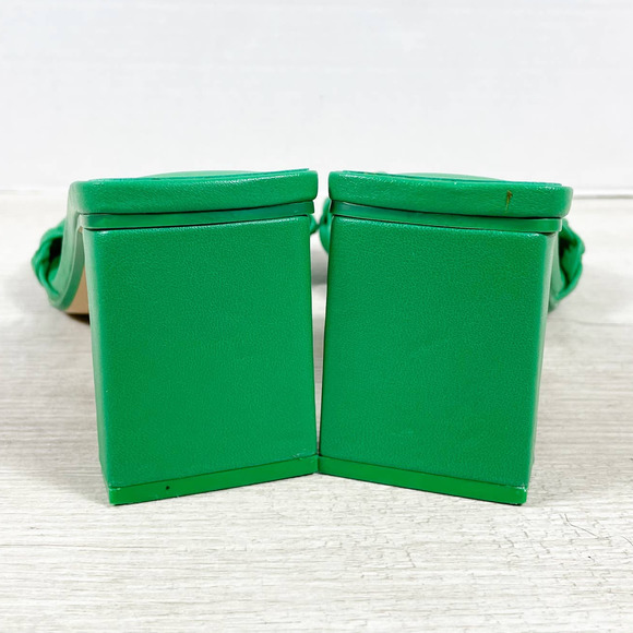 ZARA Kelly Green Open Toe Heels Slides Double Braided Strap 3 Inch Heel Sz UK 40 - Picture 6 of 8